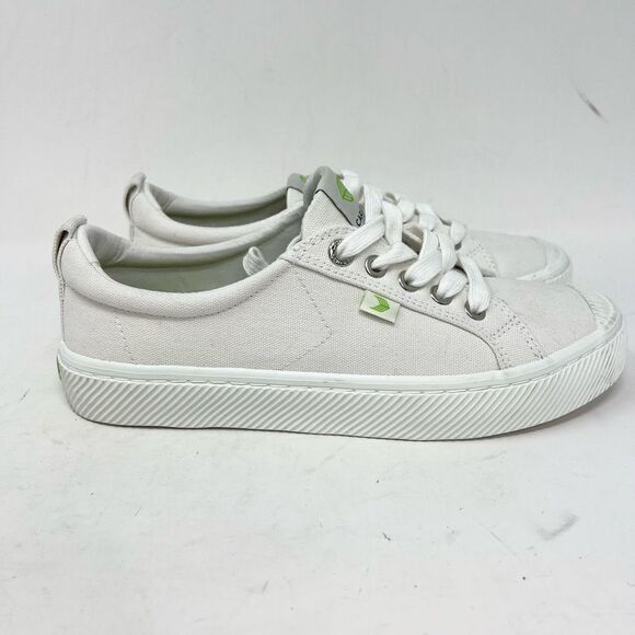Cariuma Sneakers Unisex Adult 8 Off-White Low Top Lace-Up Canvas Round Toe - Picture 1 of 9